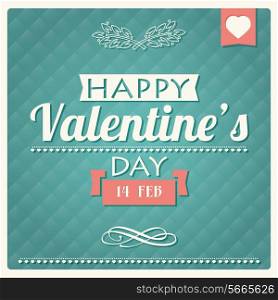 Happy Valentine s day typographical poster, vector illustration