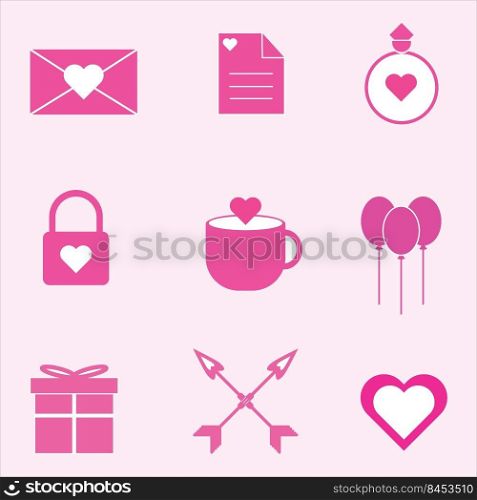 happy valentine’s days love logo icon vector design