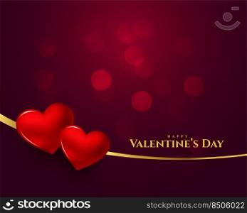 happy valentines day 3d heart background design