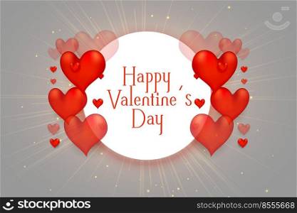 happy valentines day 3d hearts beautiful background design