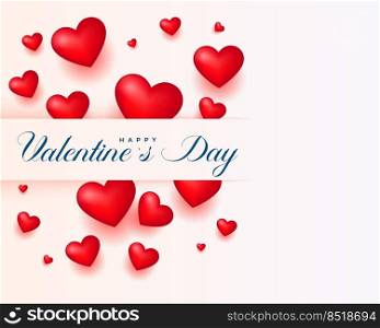 happy valentines day 3d red hearts background