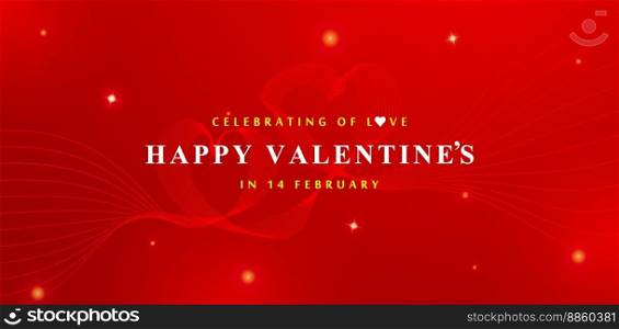 happy valentines day background, illustration a celebrating of love in 14 February with wavy love lines abstract design applicable for website banner, poster and sign e-commerce, social media template