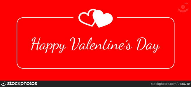 Happy valentines day banner sign with text and heart icon