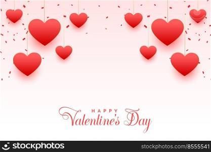happy valentines day beautiful hearts background design