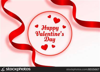 happy valentines day beautiful ribbon and hearts background