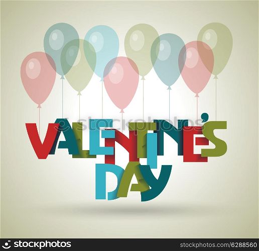 Happy Valentines day card design. 14 february. Vector background.