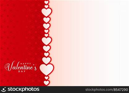 happy valentines day card design with hearts background