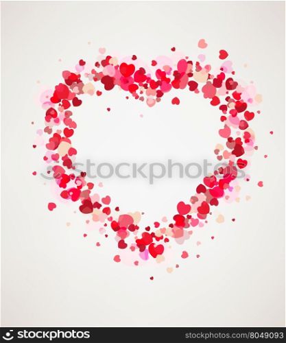 Happy Valentines day card hearts light, vector illustration.