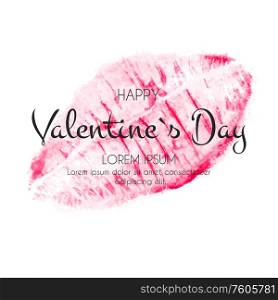 Happy Valentines Day Card Lips. Vector Illustration eps10. Happy Valentines Day Card Lips. Vector Illustration