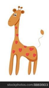 Happy Valentines day card with girafe. Cute giraf. Happy Valentines day card with girafe
