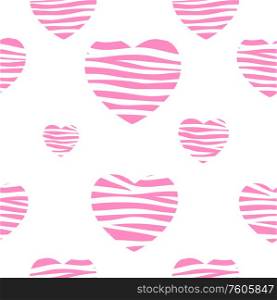 Happy Valentines Day Card with Heart and Zebra Pattern. Vector Illustration eps10. Happy Valentines Day Card with Heart and Zebra Pattern. Vector Illustration