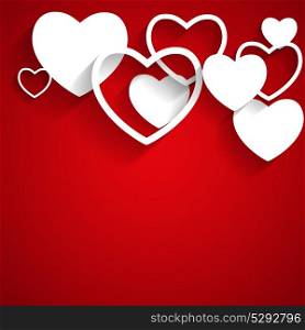 Happy Valentines Day Card with Heart. Flat Vector Illustration