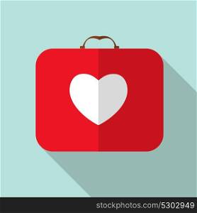 Happy Valentines Day Card with Heart. Flat Vector Illustration. Happy Valentines Day Card with Heart.