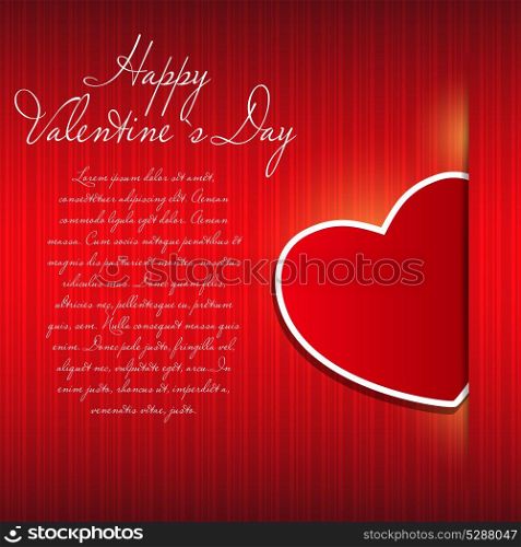 Happy Valentines Day card with heart. Vector illustration