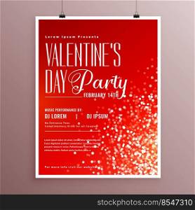 happy valentines day celebration flyer template