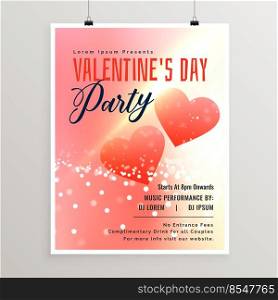happy valentines day celebration flyer template