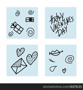Happy Valentines Day concept. Vector illustration.