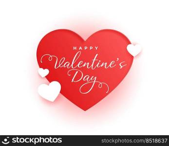happy valentines day cute greeting design with red heart