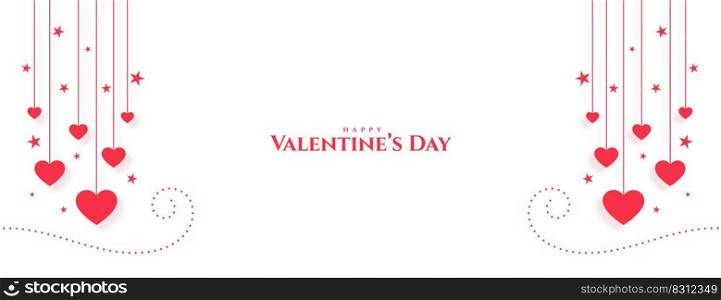 happy valentines day decorative hearts banner design