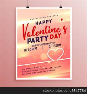 happy valentines day event flyer template design
