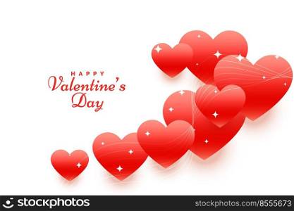 happy valentines day floating hearts background design