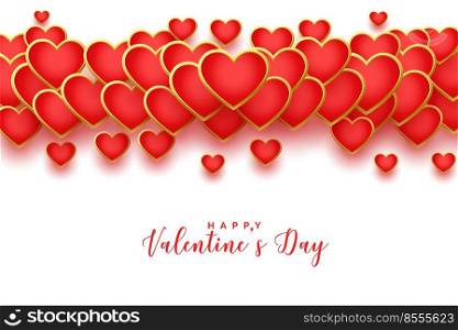 happy valentines day golden red hearts background