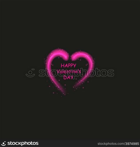 Happy Valentines Day greeting card. I Love You. 14 February. Holiday background with hearts, light, stars on plastic pink background. Vector Illustration.. Happy Valentines Day greeting card. I Love You. 14 February. Holiday background with hearts, light, stars on plastic pink backgraund. Vector Illustration