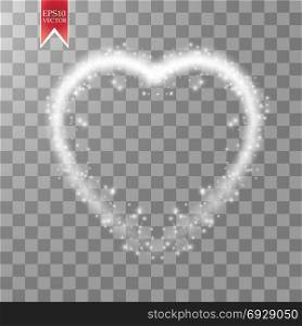 Happy Valentines Day greeting card. I Love You. 14 February. Holiday background with hearts with arrow, light, stars on transparent background. Vector Illustration. Happy Valentines Day greeting card. I Love You. 14 February. Holiday background with hearts with arrow, light, stars on transparent background. Vector Illustration. eps 10