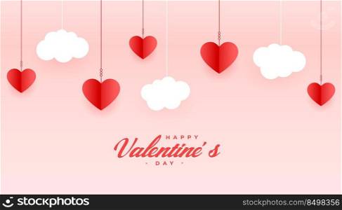happy valentines day greeting card in paper style design