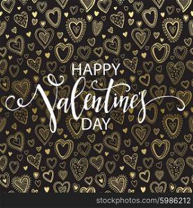 Happy Valentines Day Hand Drawing Lettering design. Vector illustration . Happy Valentines Day Hand Drawing Lettering design. Vector illustration EPS10