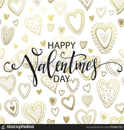 Happy Valentines Day Hand Drawing Lettering design. Vector illustration . Happy Valentines Day Hand Drawing Lettering design. Vector illustration EPS10