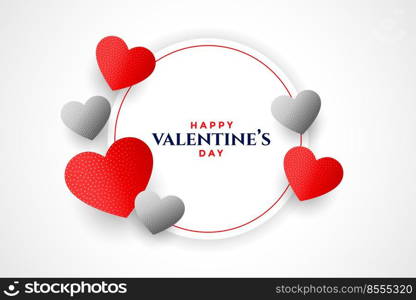 Happy valentines day hearts frame background design