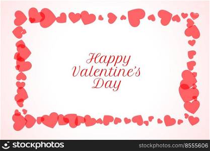 happy valentines day hearts frame background design