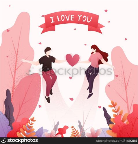 happy valentines day illustration