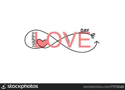 Happy Valentines Day lettering isolated on white background vector illustration. Letters hand drawn composition for gift, postcard, print, banner, web. Greeting romantic design. Love symbol tagline. Cupid&rsquo;s arrow in the form of an infinity sign and heart icon. Wedding element for mobile concept and web application illustration. Thin line icon for design and development of websites, applications. Premium icon on a white background. Happy Valentines Day lettering isolated on white background vector illustration. Letters hand drawn composition for gift, postcard, print, banner, web. Greeting romantic design. Love symbol tagline. Cupid s arrow in the form of an infinity sign and heart icon. Wedding element for mobile concept and web application illustration. Thin line icon for design and development of websites, applications. Premium icon on a white background.