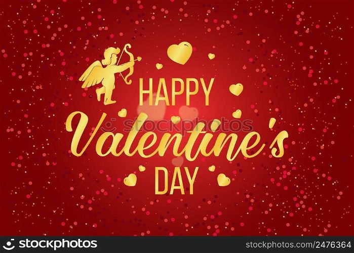 Happy Valentines Day lettering text. Holiday typography design for Valentines Day. Vector Illustration. For greeting card, flyer, poster or banner.. Happy Valentines Day lettering text.