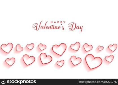 happy valentines day line hearts pattern background