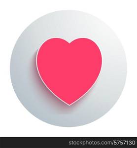 Happy Valentines Day paper heart on gray background