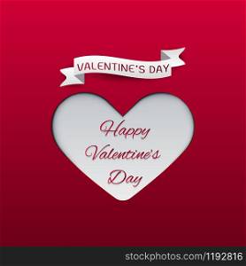 Happy valentines day, red card greeting, Vector illustration