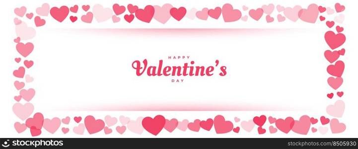 happy valentines day red heart frame banner design