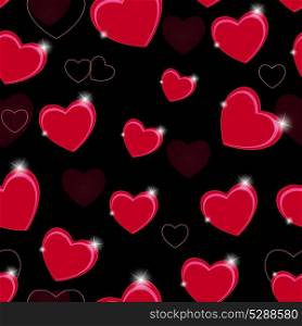 Happy Valentines Day seamless pattern background with heart. Vector illustration