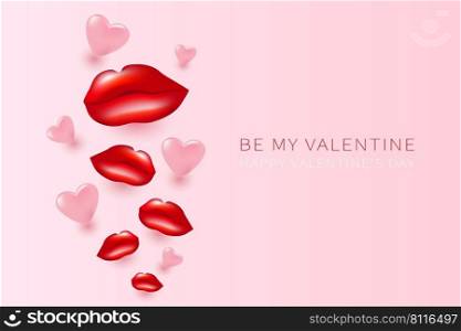 Happy Valentines day vector background, poster, banner or card. Be my valentine greeting concept design