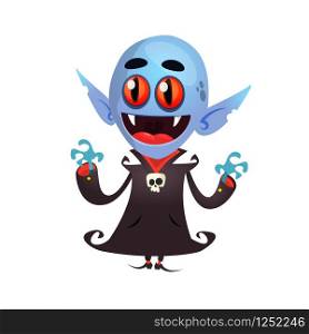 Happy Vampire Holding Up His Arms. Design for print, decoration or sticker