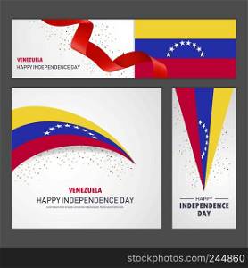 Happy Venezuela independence day Banner and Background Set