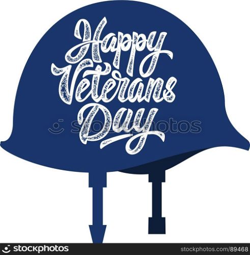 Happy veterans day emblem template isolated on white background. Design element for label, emblem, sign, poster. Vector illustration