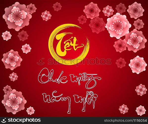 Happy vietnamese new year luna new year Vietnamese characters mean Happy New Year
