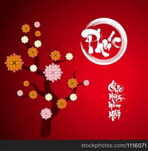 Happy vietnamese new year luna new year Vietnamese characters mean Happy New Year
