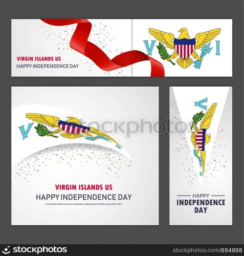Happy Virgin Islands US independence day Banner and Background Set