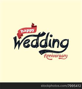 happy wedding anniversary theme. happy wedding anniversary theme vector art illustration