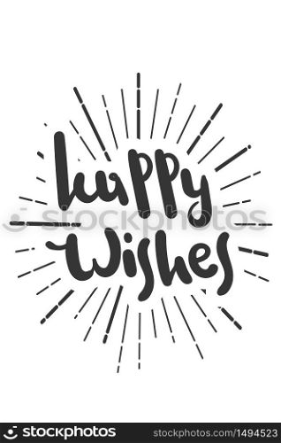 Happy whishes Christmas wishes lettering in doodle style. Vector festive illustration. Christmas wish text lettering. Greeting card, banner, poster. Vector isolated illustration.. Christmas wishes lettering in doodle style jolly vector